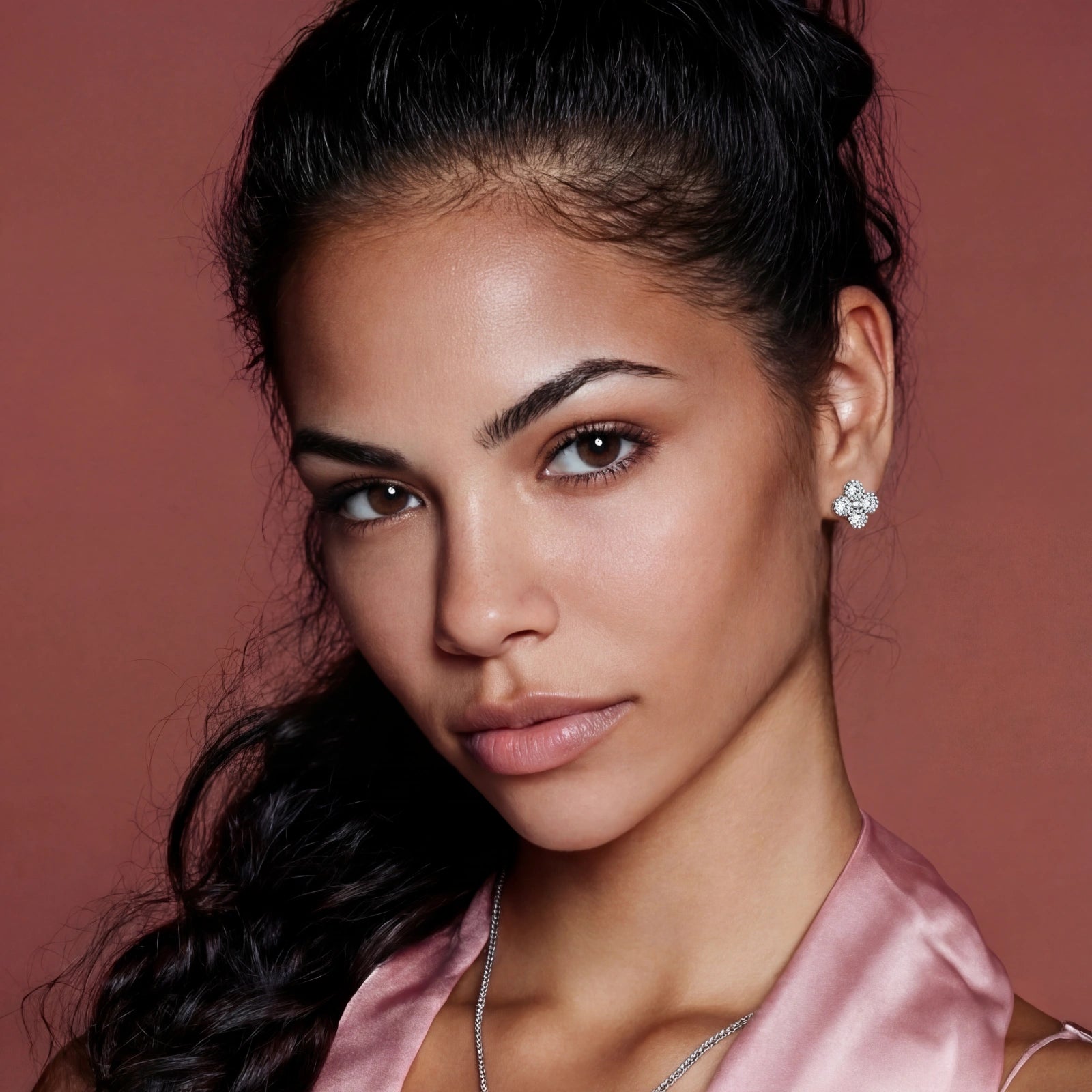 Quatrefoil Moissanite Studs