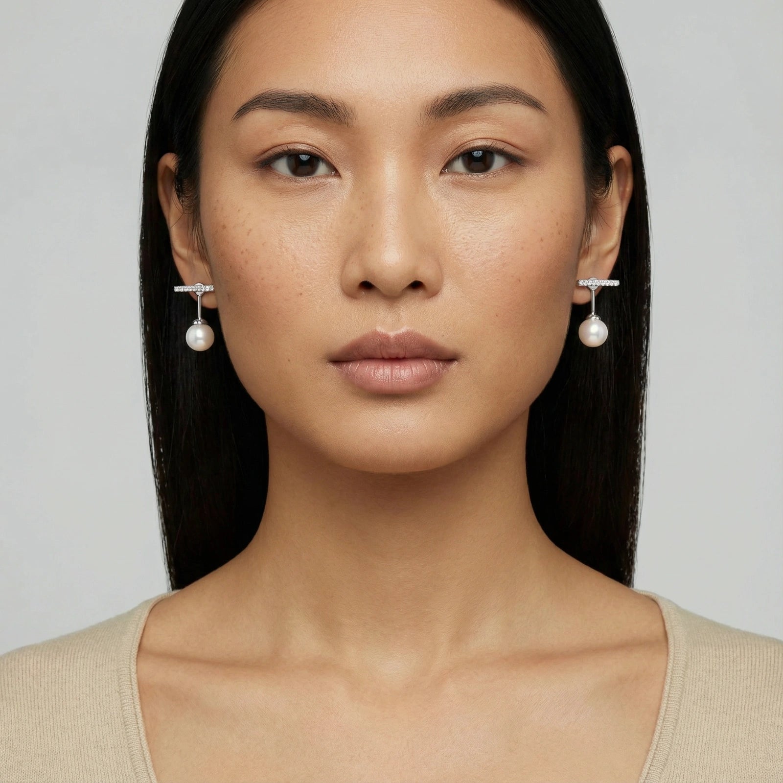 Pearl Drop T-Bar Earrings